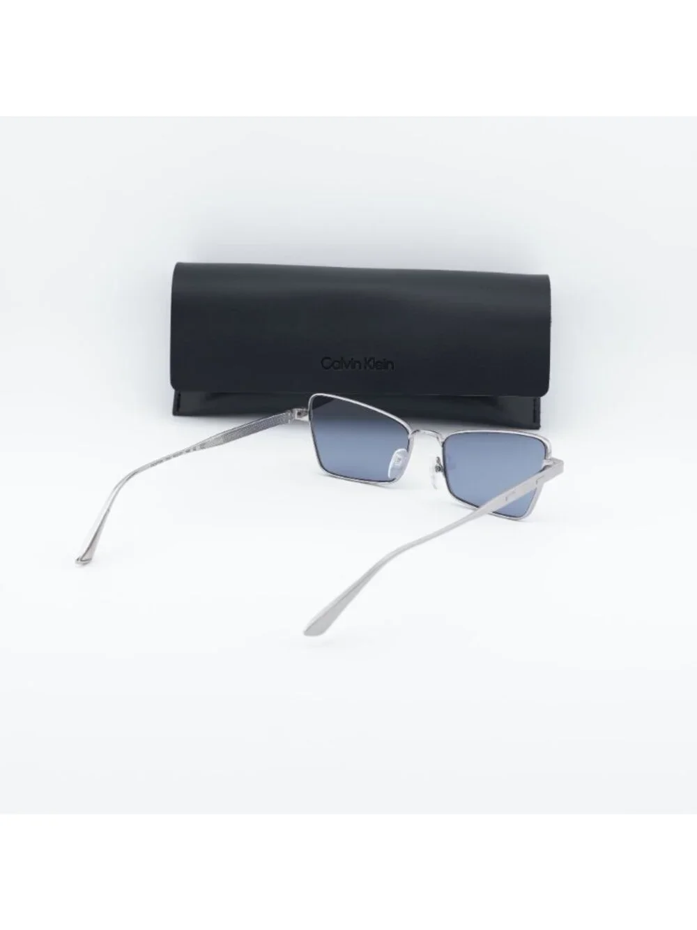 Calvin Klein CK24110S 014 Sunglasses Gunmetal Butterfly Frame, Blue Lenses